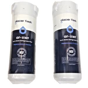 2 Pack GLACIER FRESH GF-XWF Refrigerator Water Filter Replacement for GE XWF New